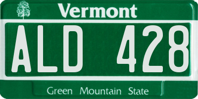 VT license plate ALD428
