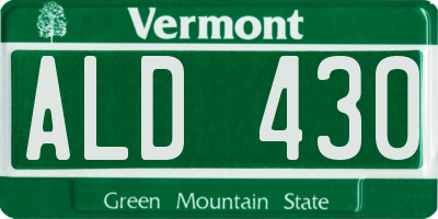 VT license plate ALD430