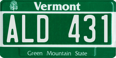 VT license plate ALD431