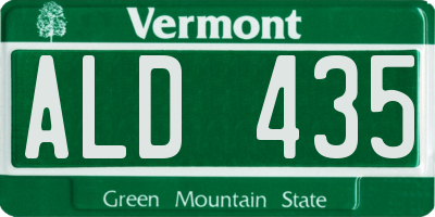 VT license plate ALD435