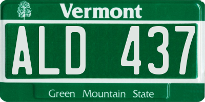 VT license plate ALD437