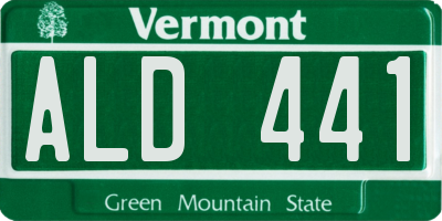 VT license plate ALD441