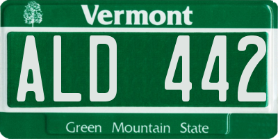 VT license plate ALD442