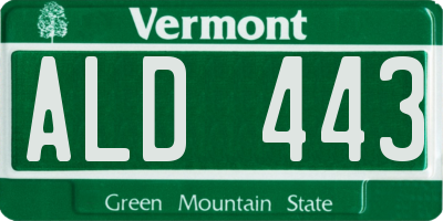 VT license plate ALD443