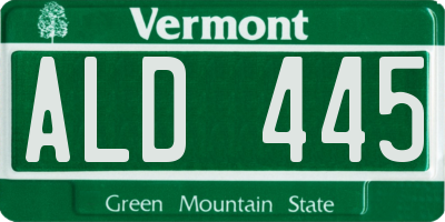 VT license plate ALD445