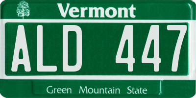 VT license plate ALD447