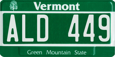 VT license plate ALD449