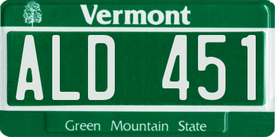 VT license plate ALD451