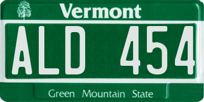 VT license plate ALD454