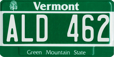 VT license plate ALD462