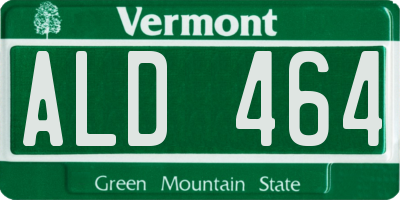 VT license plate ALD464