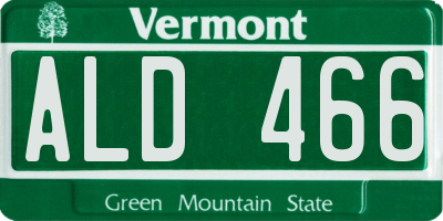 VT license plate ALD466