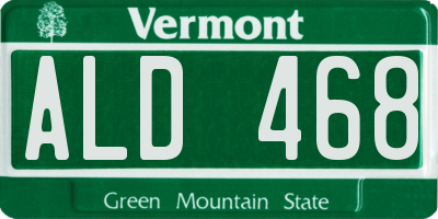 VT license plate ALD468