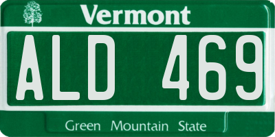 VT license plate ALD469
