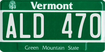 VT license plate ALD470