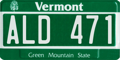 VT license plate ALD471