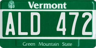 VT license plate ALD472