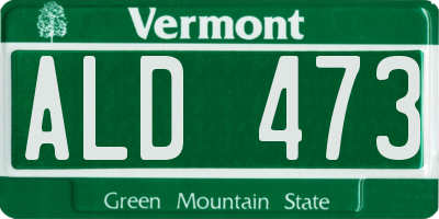 VT license plate ALD473