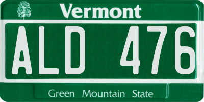 VT license plate ALD476