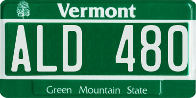 VT license plate ALD480