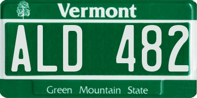 VT license plate ALD482