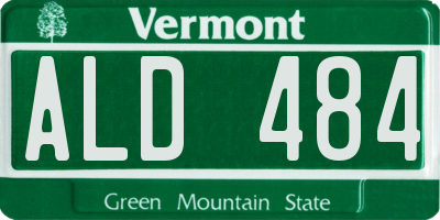 VT license plate ALD484