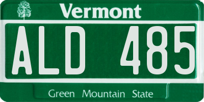 VT license plate ALD485