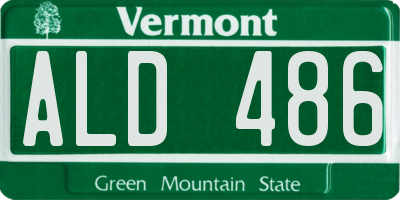 VT license plate ALD486