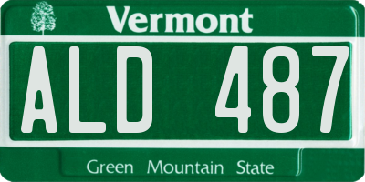 VT license plate ALD487