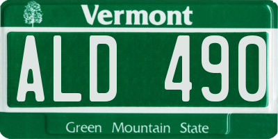VT license plate ALD490