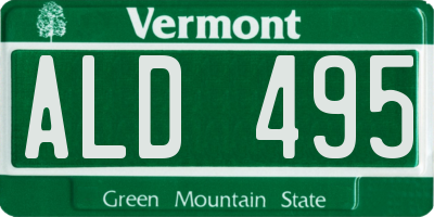 VT license plate ALD495