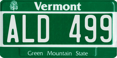 VT license plate ALD499