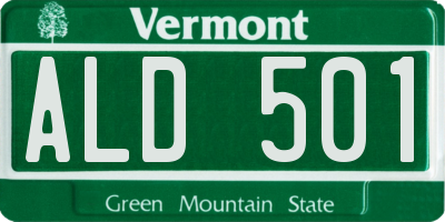 VT license plate ALD501