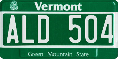 VT license plate ALD504