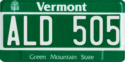 VT license plate ALD505