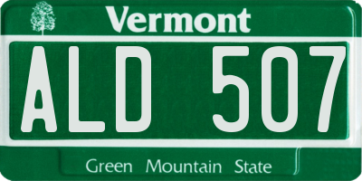 VT license plate ALD507