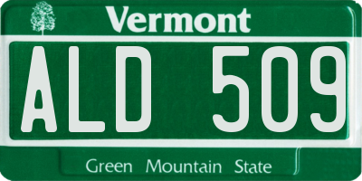 VT license plate ALD509