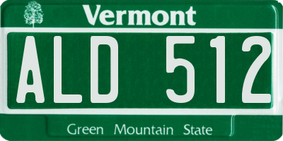 VT license plate ALD512