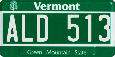 VT license plate ALD513