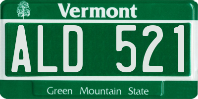 VT license plate ALD521