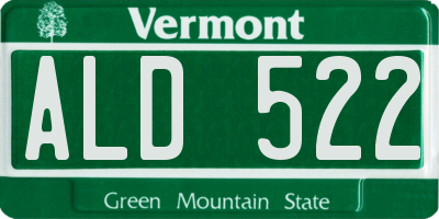 VT license plate ALD522