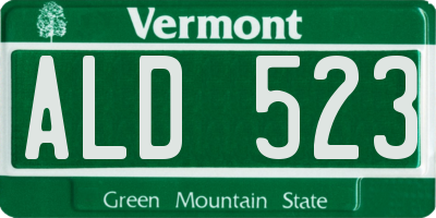 VT license plate ALD523