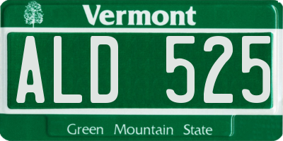 VT license plate ALD525