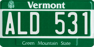 VT license plate ALD531