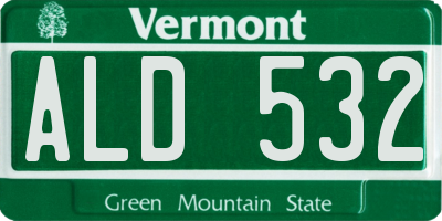 VT license plate ALD532