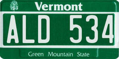 VT license plate ALD534