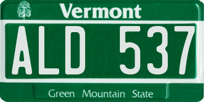 VT license plate ALD537