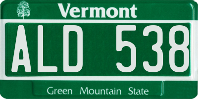 VT license plate ALD538