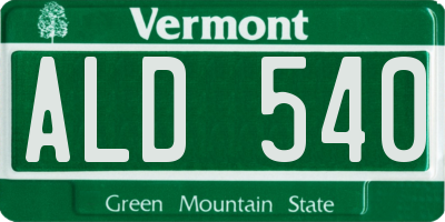 VT license plate ALD540
