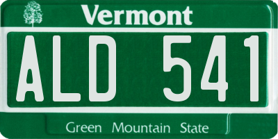 VT license plate ALD541